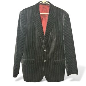 Express Vintage Black Velvet Pinstripe Blazer Size 44R